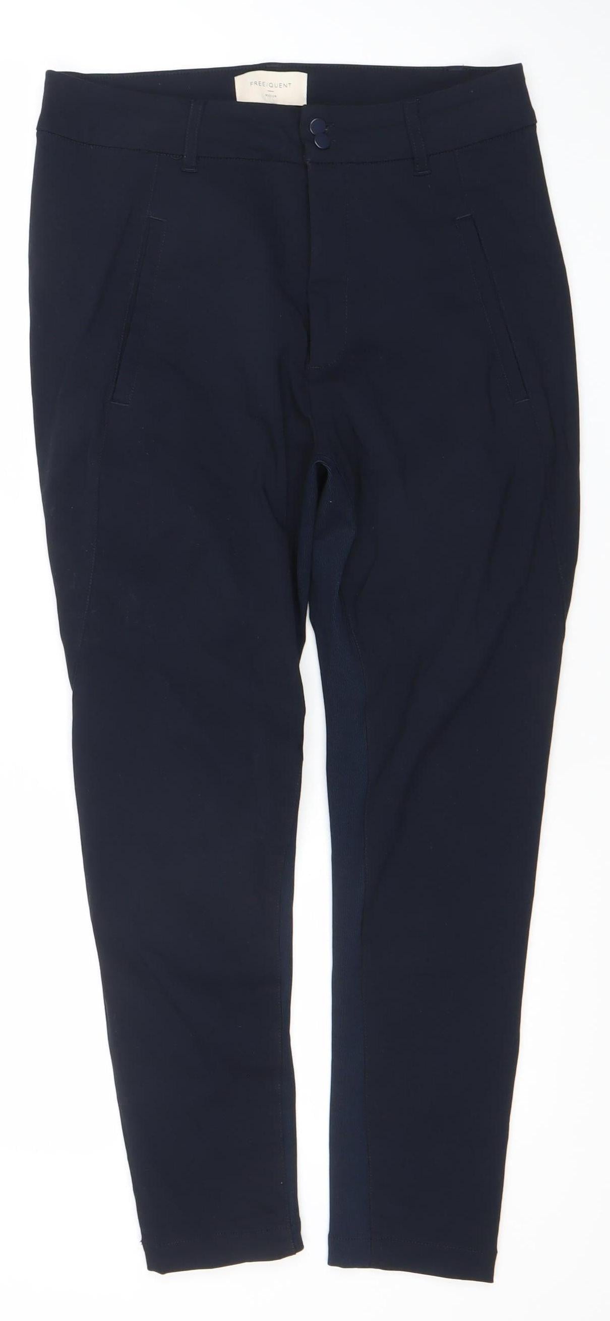 FREE/QUENT Unisex Black Slim Fit Tapered Stretch Trousers M