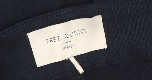 FREE/QUENT Unisex Black Slim Fit Tapered Stretch Trousers M