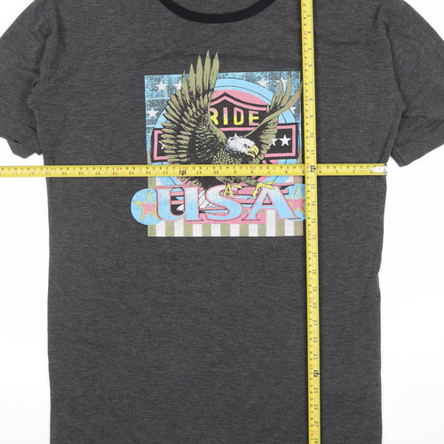 Missguided Women’s Grey USA Eagle Graphic T-Shirt Dress Size 8