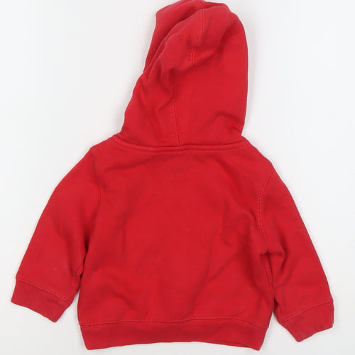 GAP Baby Unisex Red Hooded Classic Logo Fleece Jacket 6-12 Months