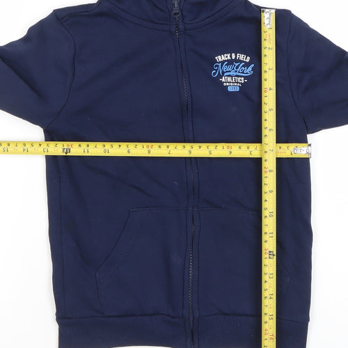Dunnes Stores Boys Navy Full Zip Hoodie 5-6 Years Cotton Blend