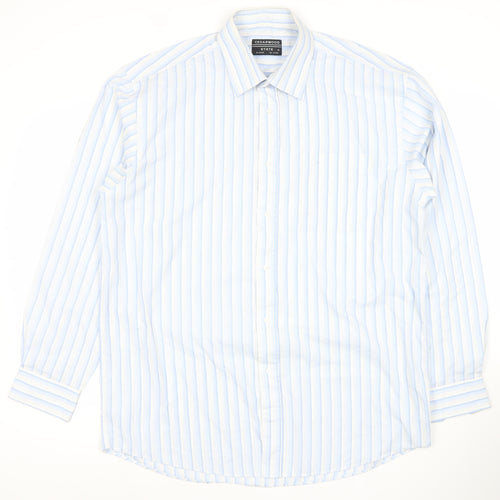 Cedarwood State Men's Blue Striped Long Sleeve XL Dress Shirt