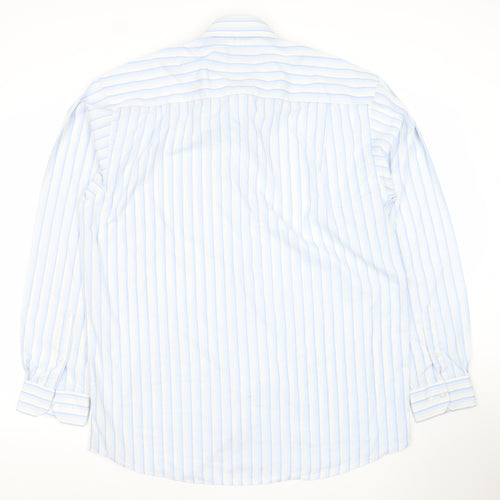 Cedarwood State Men's Blue Striped Long Sleeve XL Dress Shirt