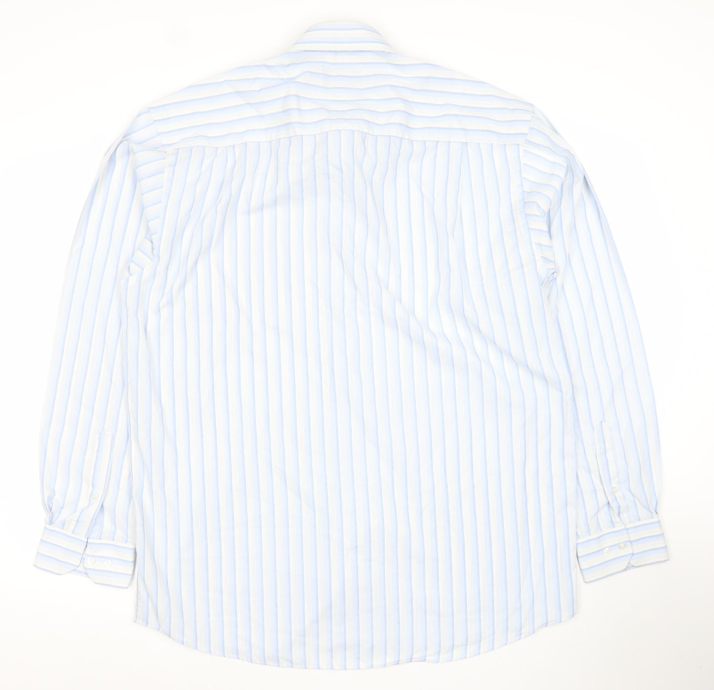 Cedarwood State Men's Blue Striped Long Sleeve XL Dress Shirt