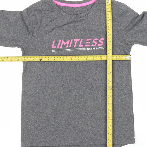 St. Bernard Girls Grey Long Sleeve 'Limitless' Active T-Shirt 8-9 Years