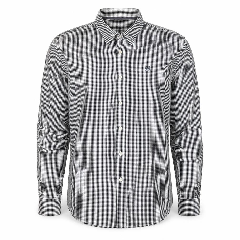 Crew Clothing Co. Men’s Black Check Long Sleeve Button-Up Shirt 2XL
