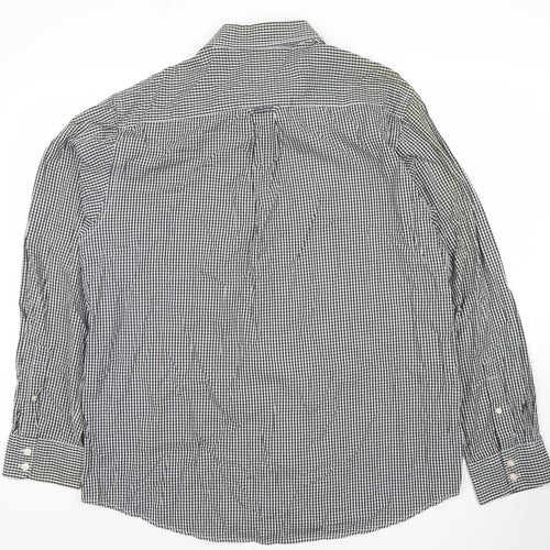 Crew Clothing Co. Men’s Black Check Long Sleeve Button-Up Shirt 2XL