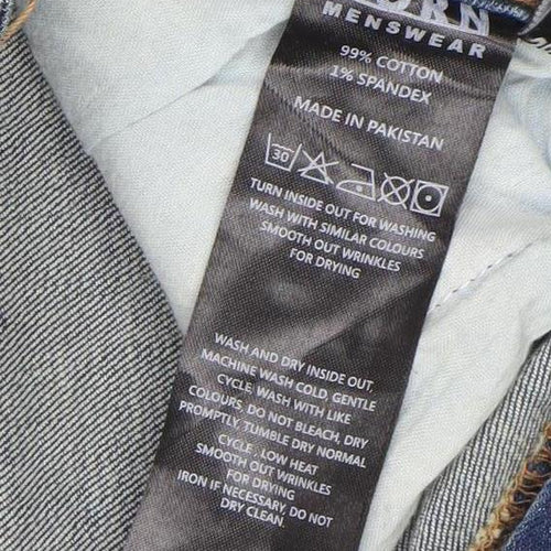 Born Menswear Blue 28x32 Slim Fit Denim Jeans Classic Style