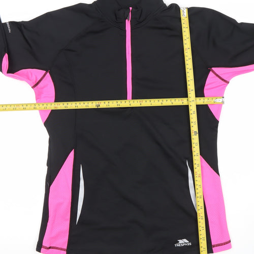 Trespass Womens Black Pink 1/2 Zip Pullover Sweatshirt Size M