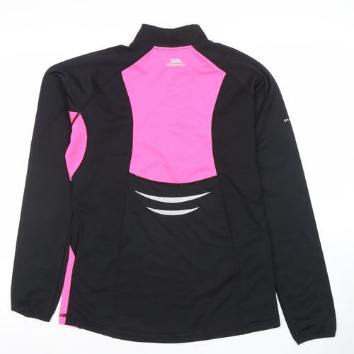 Trespass Womens Black Pink 1/2 Zip Pullover Sweatshirt Size M