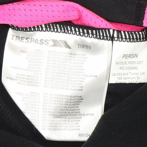 Trespass Womens Black Pink 1/2 Zip Pullover Sweatshirt Size M