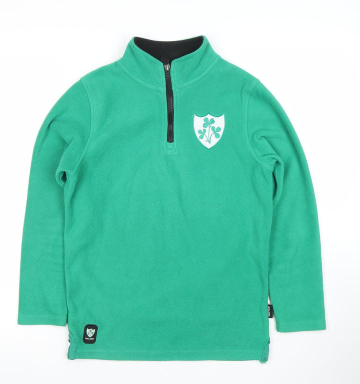 Ireland Classics Boys Green Fleece 1/4 Zip Hoodie 11-12 Years
