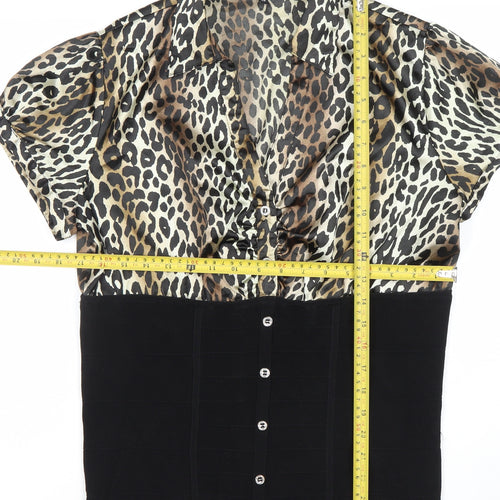 Star by Julien Macdonald Leopard Print Collared Blouse Women’s Size 16