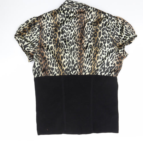 Star by Julien Macdonald Leopard Print Collared Blouse Women’s Size 16