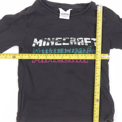 Marks and Spencer Boys Black Minecraft Long Sleeve T-Shirt 4-5 Years