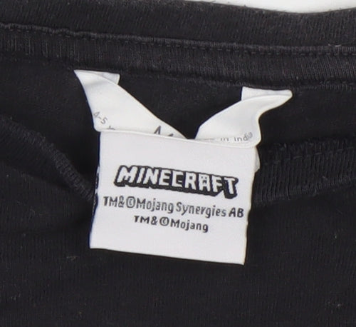 Marks and Spencer Boys Black Minecraft Long Sleeve T-Shirt 4-5 Years