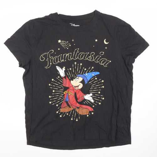 Disney Womens Black Fantasia Mickey Mouse Nightshirt L T-Shirt Style