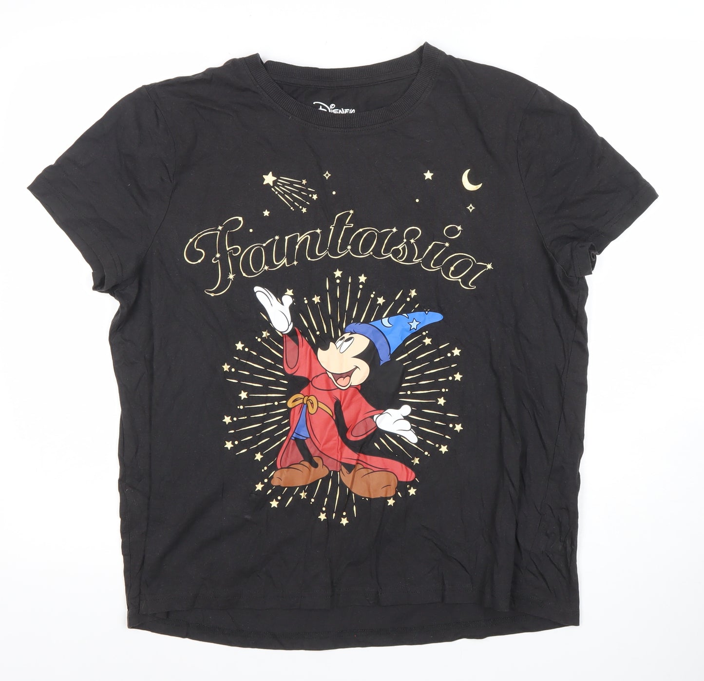 Disney Womens Black Fantasia Mickey Mouse Nightshirt L T-Shirt Style