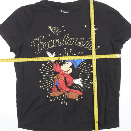 Disney Womens Black Fantasia Mickey Mouse Nightshirt L T-Shirt Style
