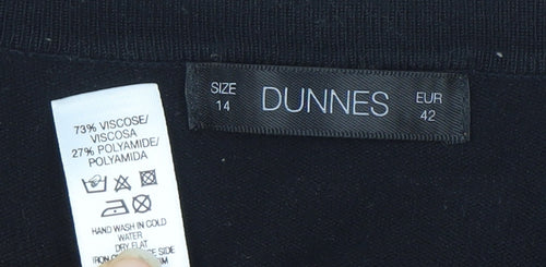 Dunnes Women Black Beaded Scoop Neck Jumper Size 14