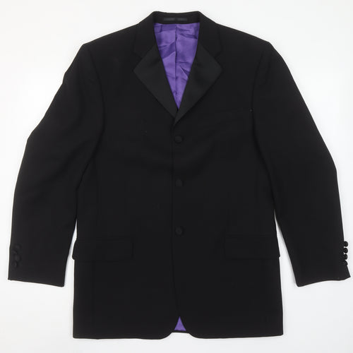 Daniel Hechter Men's Black Wool Shawl Lapel Suit Jacket 38R