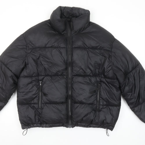 Weekday Womens Black S Benita Puffer Jacket Lightweight Winter Coat