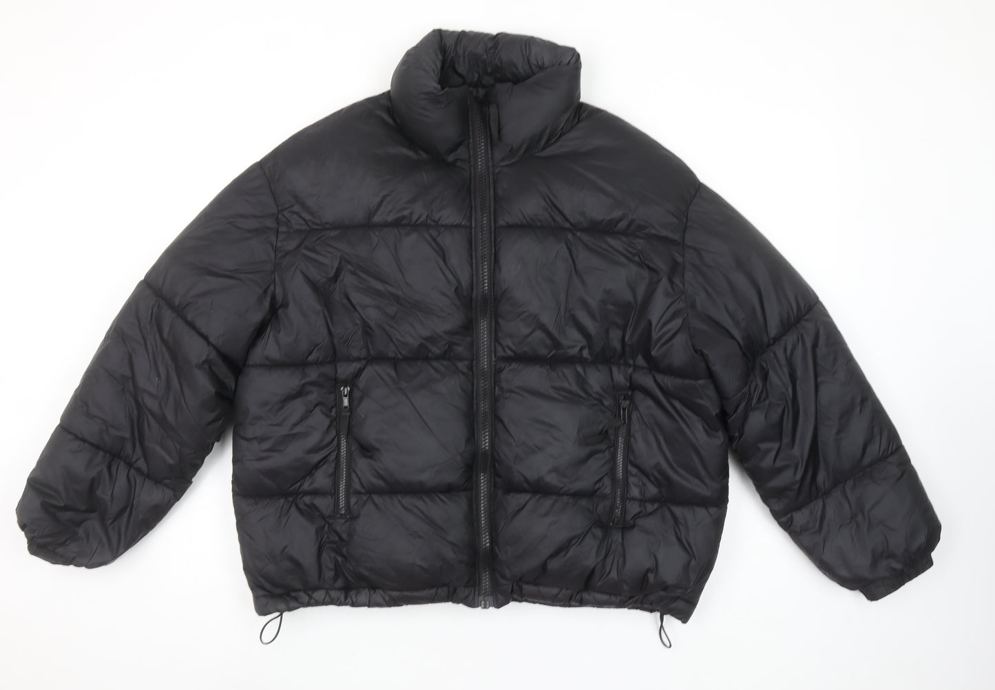 Weekday Womens Black S Benita Puffer Jacket Lightweight Winter Coat
