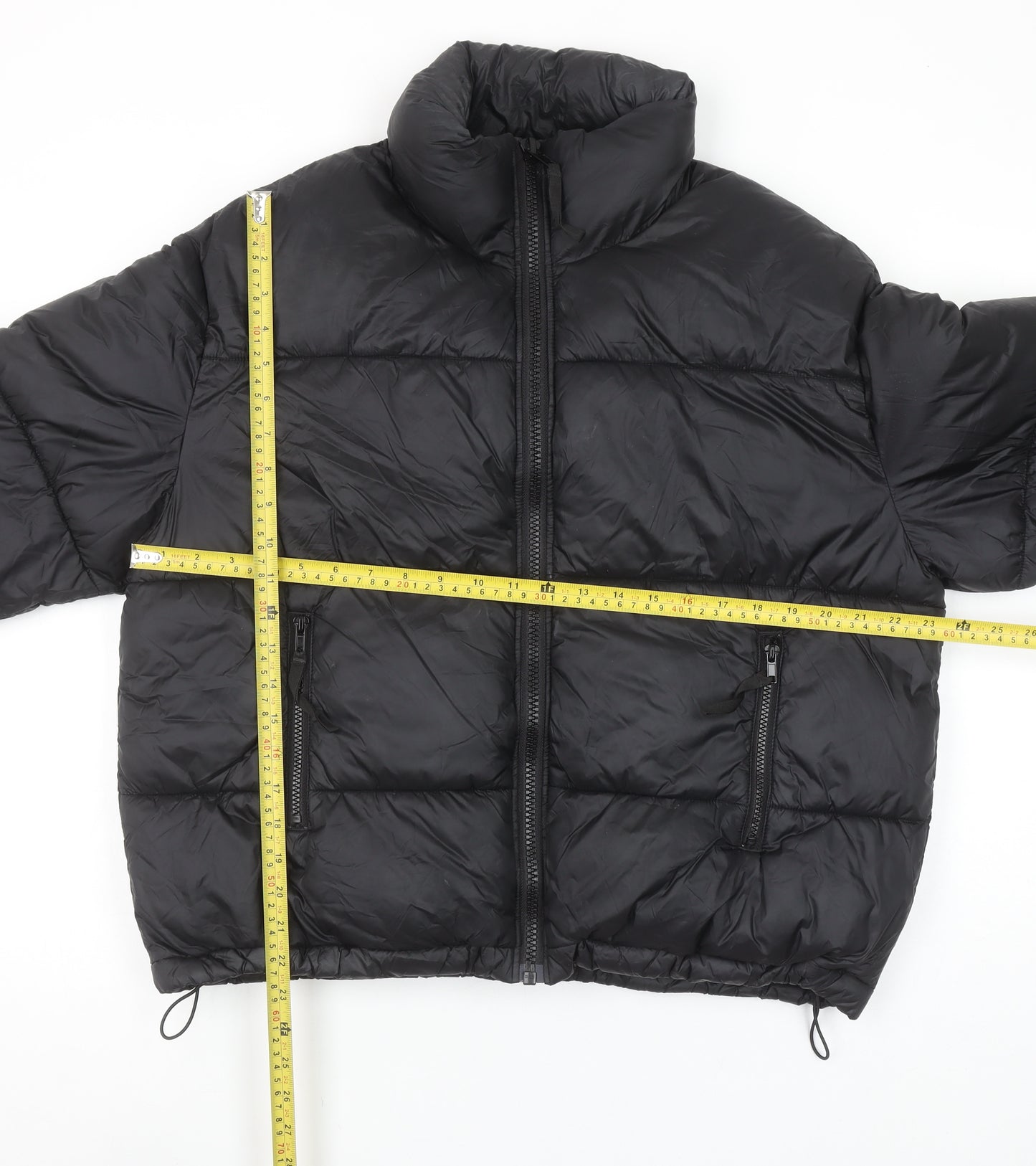 Weekday Womens Black S Benita Puffer Jacket Lightweight Winter Coat