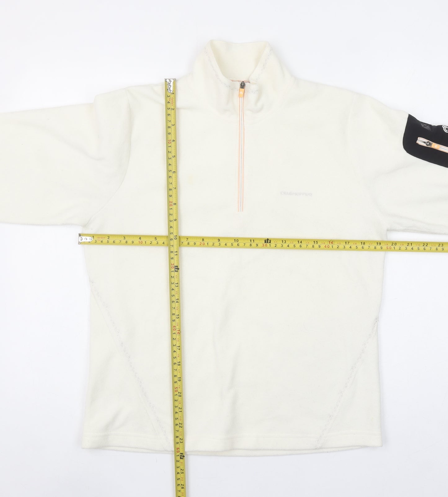 Craghoppers Women Ivory Fleece Half Zip Pullover Sweatshirt UK 12