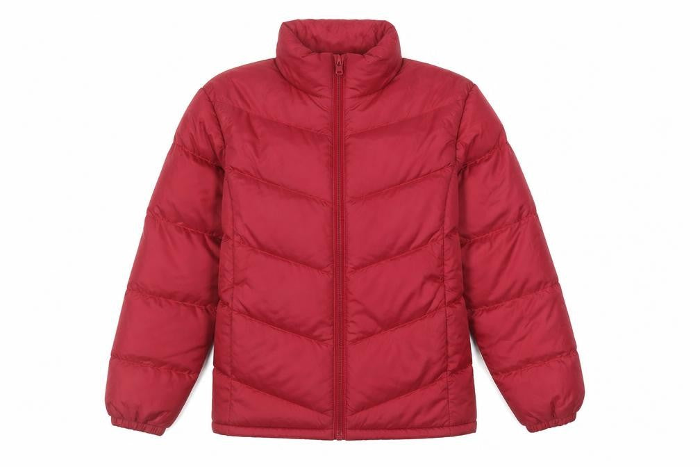 Front view of MAITESI Classics Women's Red Puffer Jacket M Regular Fit Winter Coat