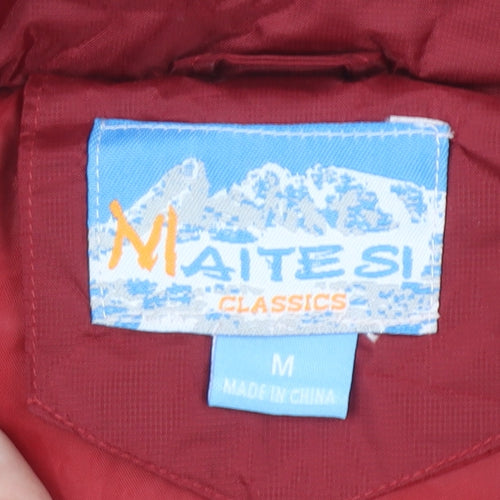 MAITESI Classics Women's Red Puffer Jacket M Regular Fit Winter Coat