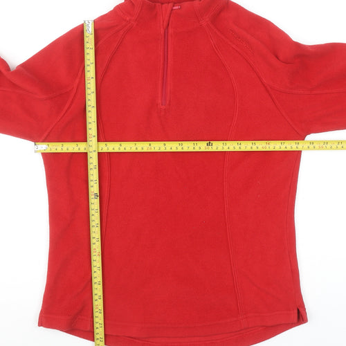 Quechua Women Red Fleece 1/4 Zip Pullover Sweatshirt Size Small