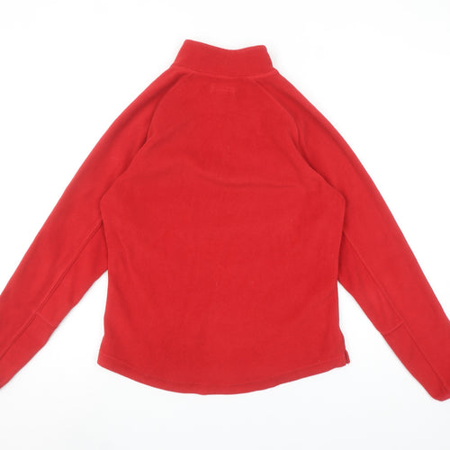 Quechua Women Red Fleece 1/4 Zip Pullover Sweatshirt Size Small
