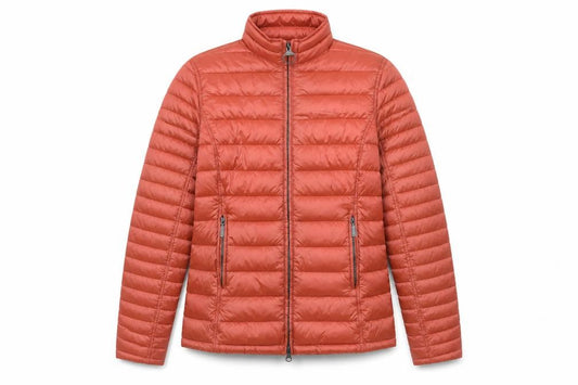 Front view of Barbour Women’s Brown, size UK 12, Puffer Jacket Quilted Full Zip