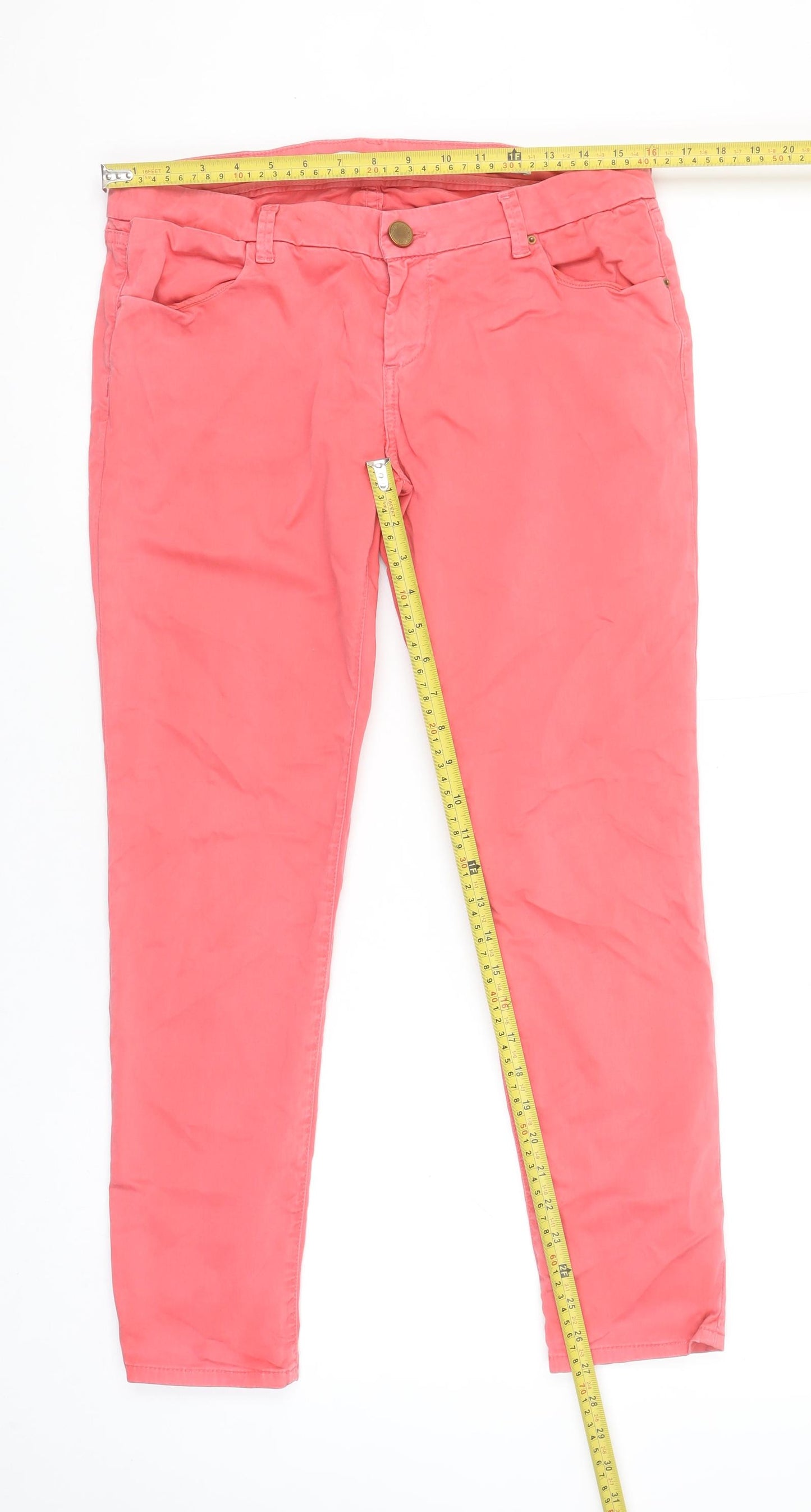 Zara Woman Pink Slim Fit Mid Rise Skinny Jeans Size 12