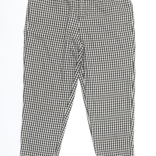 Stradivarius Womens Black & White Houndstooth Tapered Trousers XL