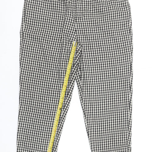 Stradivarius Womens Black & White Houndstooth Tapered Trousers XL