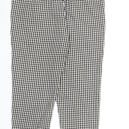 Stradivarius Womens Black & White Houndstooth Tapered Trousers XL