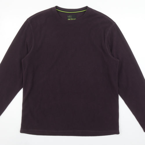 Marks and Spencer Men's Purple Fleece Sweatshirt M Regular Fit Active