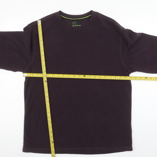 Marks and Spencer Men's Purple Fleece Sweatshirt M Regular Fit Active