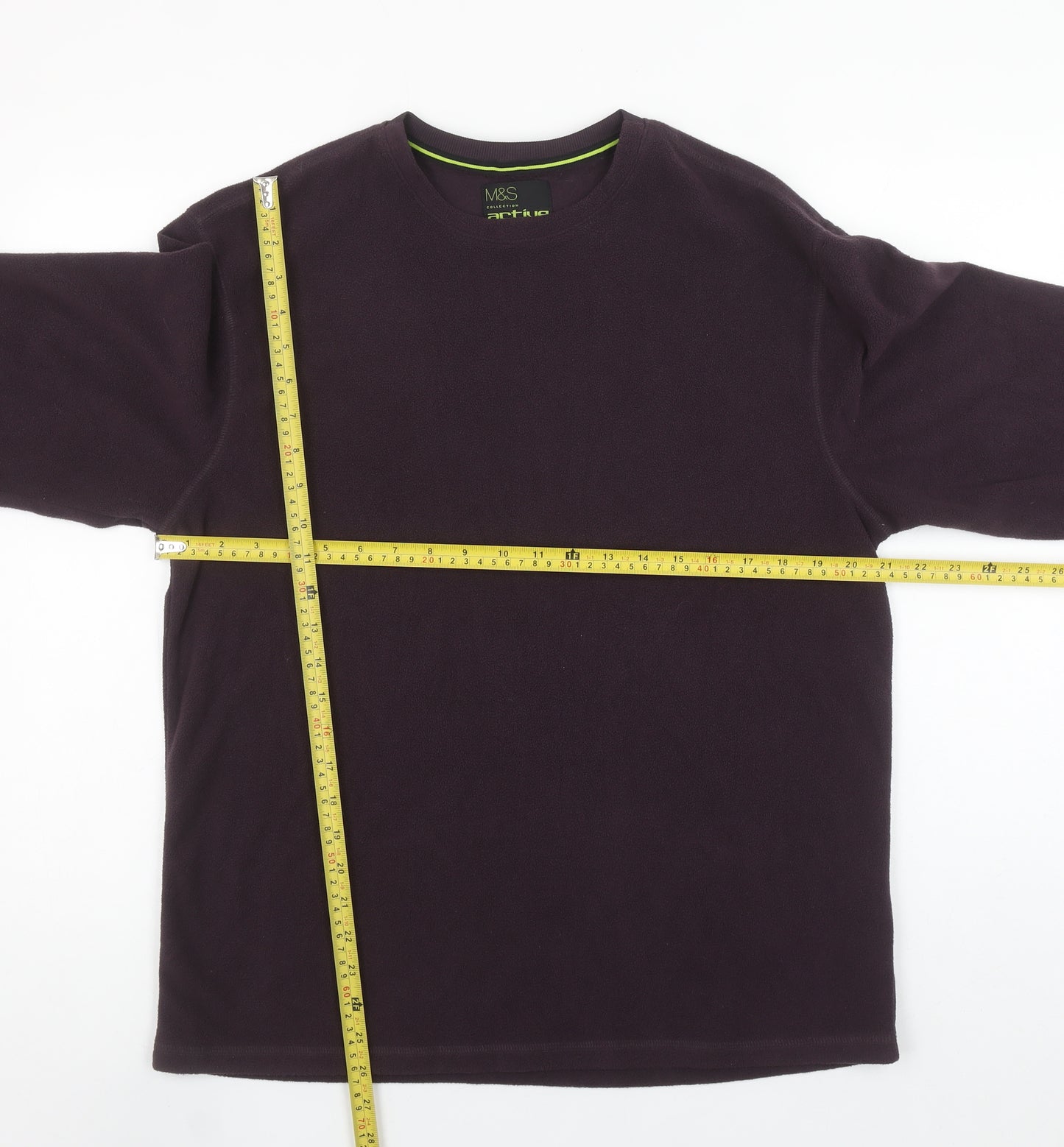Marks and Spencer Men's Purple Fleece Sweatshirt M Regular Fit Active