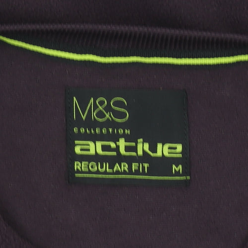 Marks and Spencer Men's Purple Fleece Sweatshirt M Regular Fit Active