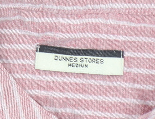 Dunnes Stores Men's Pink Striped Linen Look Button-Up Shirt Medium