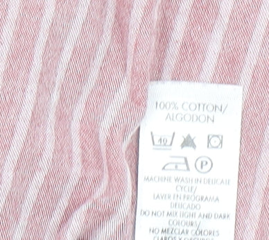 Dunnes Stores Men's Pink Striped Linen Look Button-Up Shirt Medium