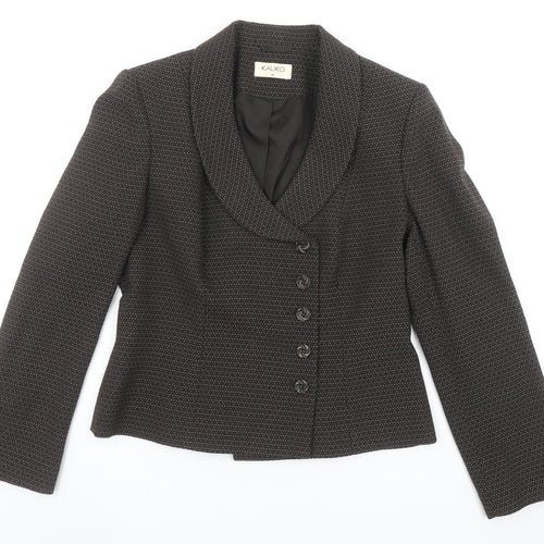 Kaliko Women's Black Size 12 Shawl Collar Wool Blend Tailored Jacket