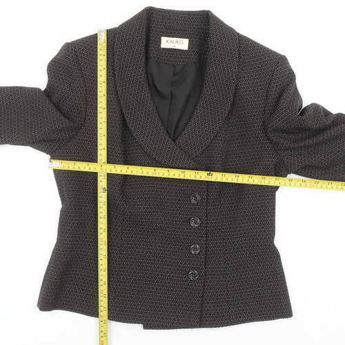 Kaliko Women's Black Size 12 Shawl Collar Wool Blend Tailored Jacket