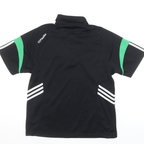 O’Neills Men’s Black Green JKA Ireland Short Sleeve Polo Shirt Size S