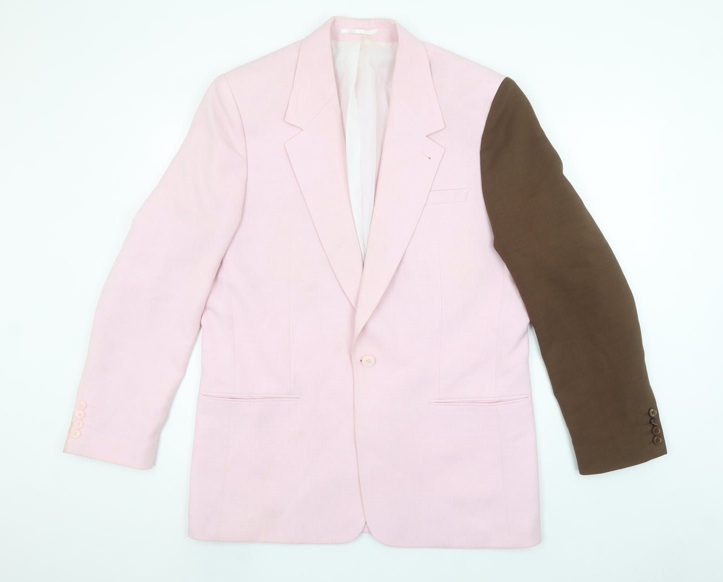Jaded London Men's Pink and Brown Single-Breasted Classic Blazer Size 40R