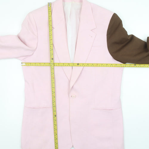 Jaded London Men's Pink and Brown Single-Breasted Classic Blazer Size 40R