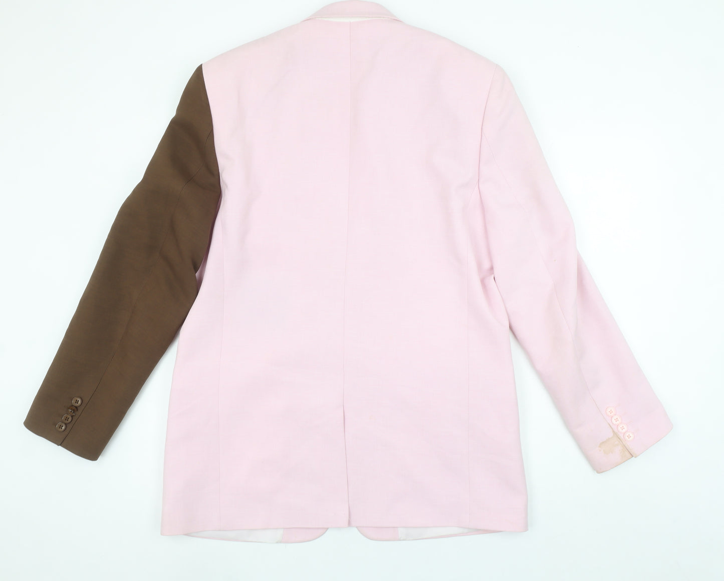 Jaded London Men's Pink and Brown Single-Breasted Classic Blazer Size 40R